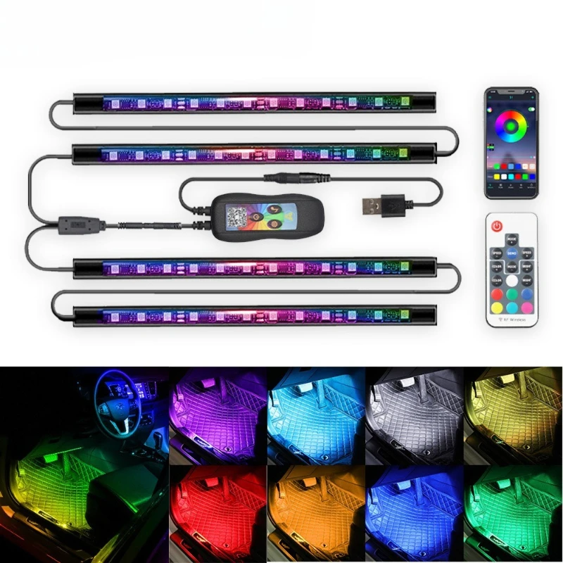 Car Ambient Light Sound Activated - Lampu Ambient RGB LED untuk Area