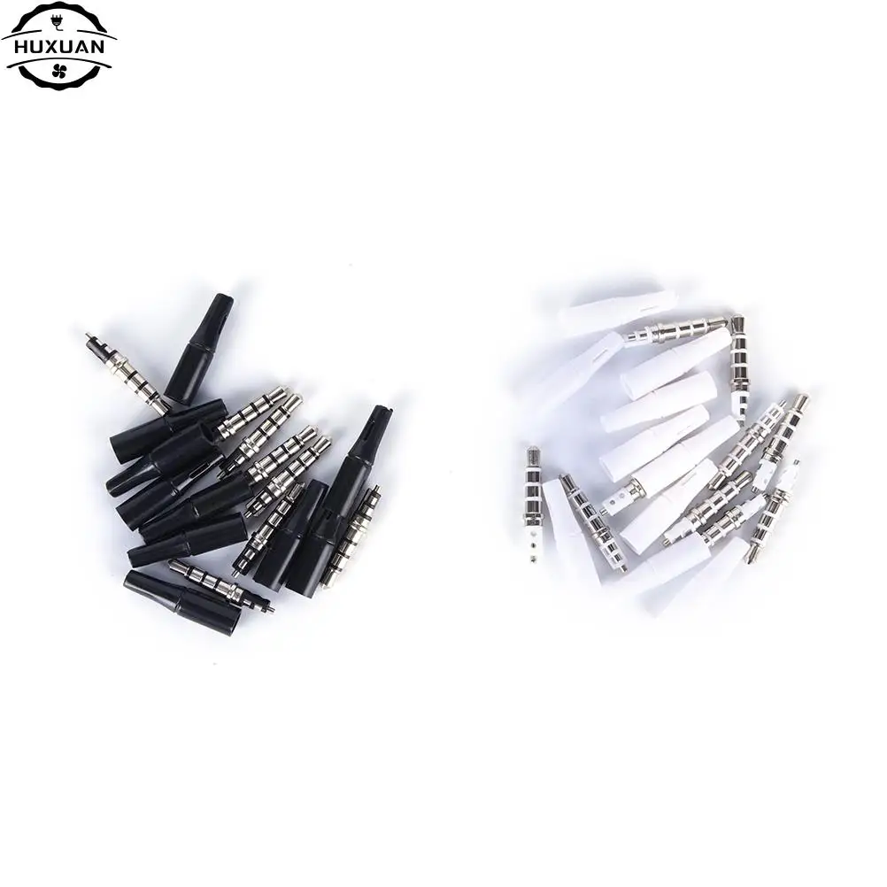 10pcs New 3.5mm Stereo Headset Plug Jack Outlet 2.5mm 4 Pole 3.5 Audio Plug Jack Adaptor Connector For Phone White And Black