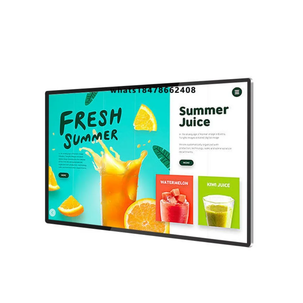 Interactive Freestanding Infrared Touch 65 Inch Android LCD Digital Menu Board Built-In CMS FHD for Restaurant Hotel Mall