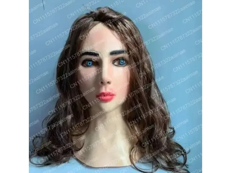 Latex Head Mask for Women Halloween Masquerade Party Costume Prop