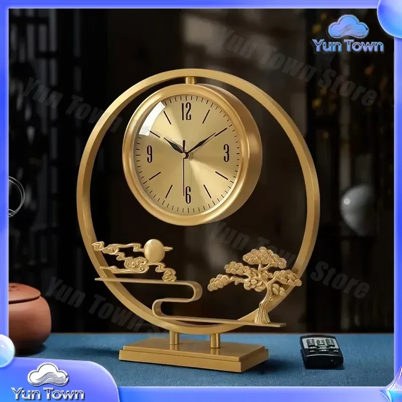 Quartz Clock H for Brass Clock Living Room Tabletop Decoration Light Luxury Household Entrance Clock Ornament