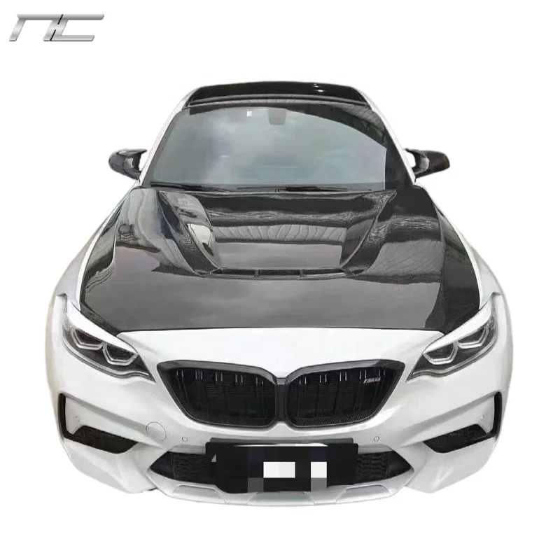 F87 M2 M2C Engine Hood Bonnet GTS CS style Dry Carbon Fiber Hood Bonnet For BMW F87 M2 M2C 2012-2019