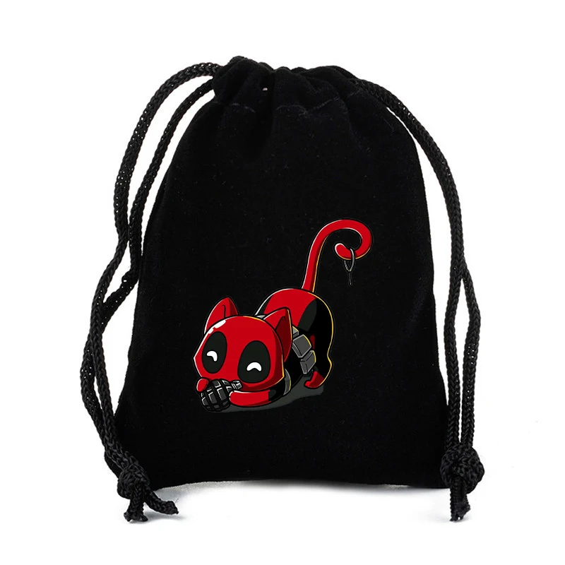 Disney Marvel Deadpool Drawstring Bag Shopping Kids Girl Childern Student Portable Anime Movie DIY Party Hand Pocket Gifts Pouch