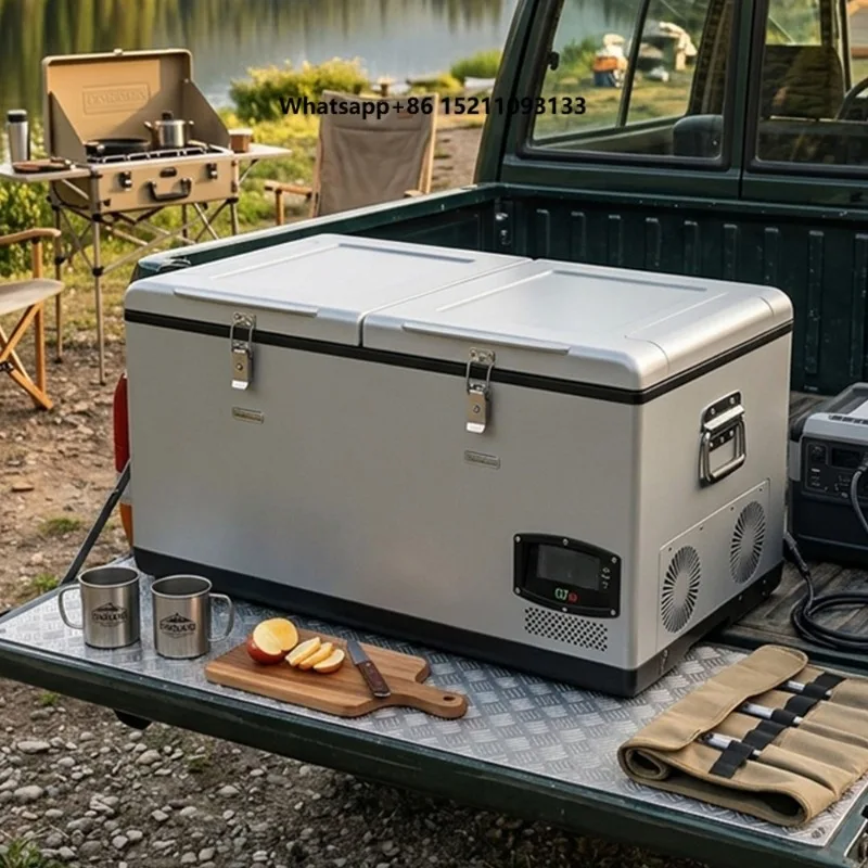75L 79QT Car Refrigerator Dual Zone App Control 12V 24V DC 100V 240V AC Portable Truck Camping