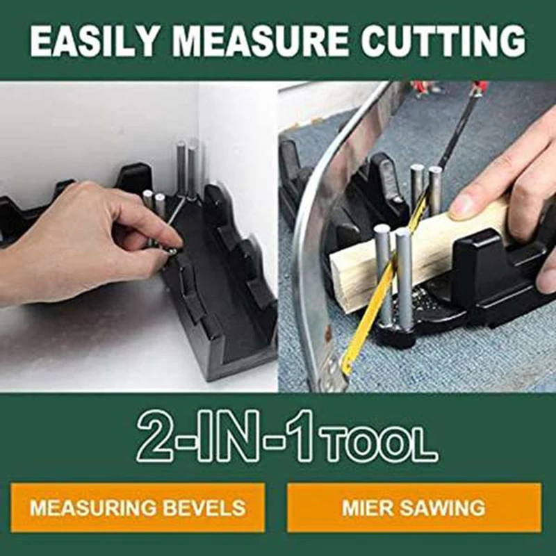 Bevel Gauge And Mitre Box 2-In-1 Mitre Measuring Cutting Tool Angle Cutting Tool For Baseboards