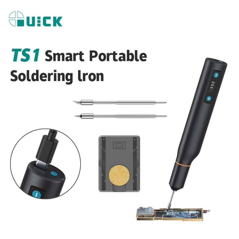 

QUICK TS1 Smart Portable Soldering Iron 2600mAh Battery 100-420°C OLED Display Type-C Charging for Mobile Phone Repair Tool