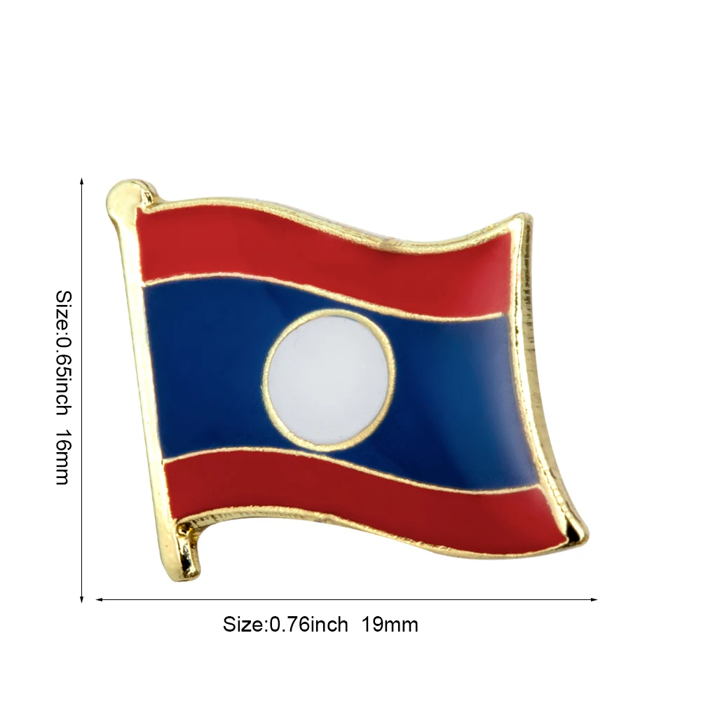 Laos Flag Badge Brooch Natinal Lapel Pins Flag Lapel Pins Country Flag Badge