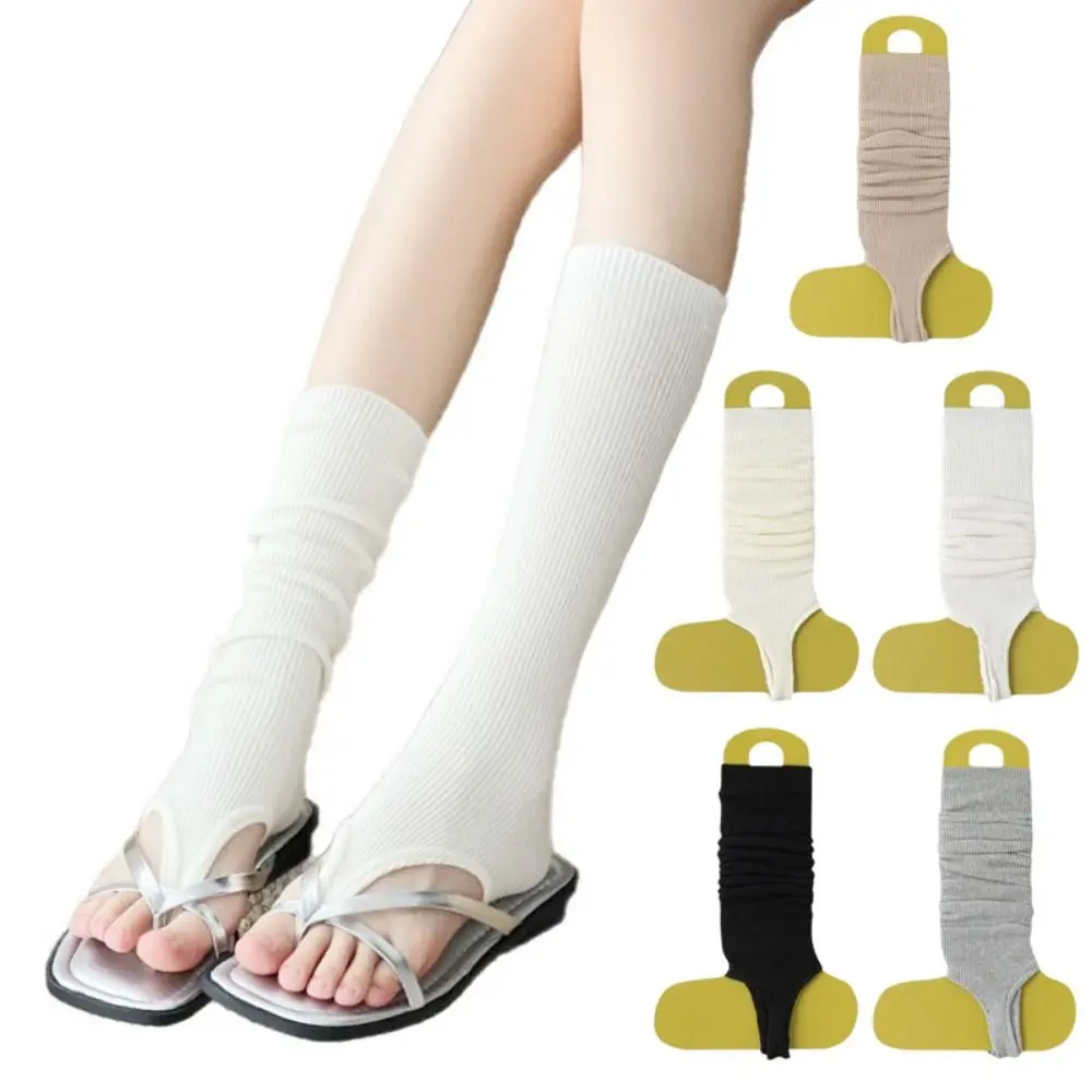 Slimming Solid Color Open Toe Socks Slouch Style Half Foot Loose Socks Thin Transparent Socks Casual Wear