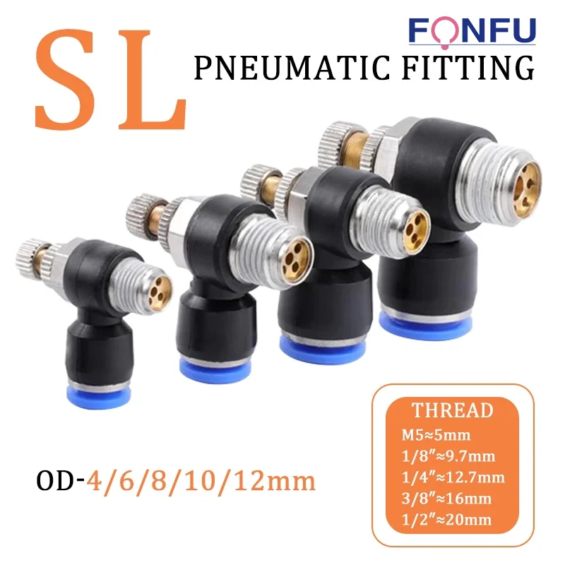 20/50PCS SL 4 6 8 10 12mm Air Pneumatic Quick Fittings connector M5