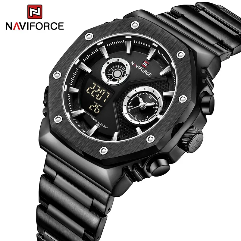 

Top Luxury Brand NAVIFORCE Men's Sports Watch Waterproof Stainless Steel Digital Male Quartz Wristwatches Relogio Feminino 2023