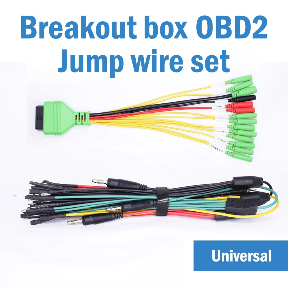 Auto Breakout Box OBD2 Universal Jump Wire Set Connector 16 Pin Protocol Detector Diagnosis Tester Repair Tools Car Accessories