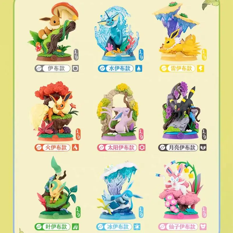 Funism Oryginalny zestaw Pokemon Eevee Druga generacja Przygoda Rodzinny garnitur Figurka akcji Kolekcja zabawek Model Figurka dzieci dla zabawek — zdjęcie 3