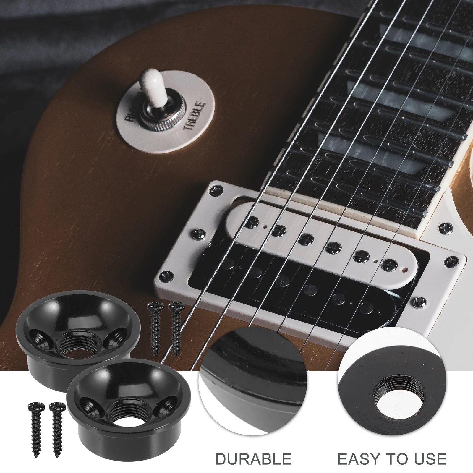 

2 set Jack Plates Cup Style Replacement For Electric Guitar Smooth Metal Output Input Socket Plate Bass Fittings Guitar Parts