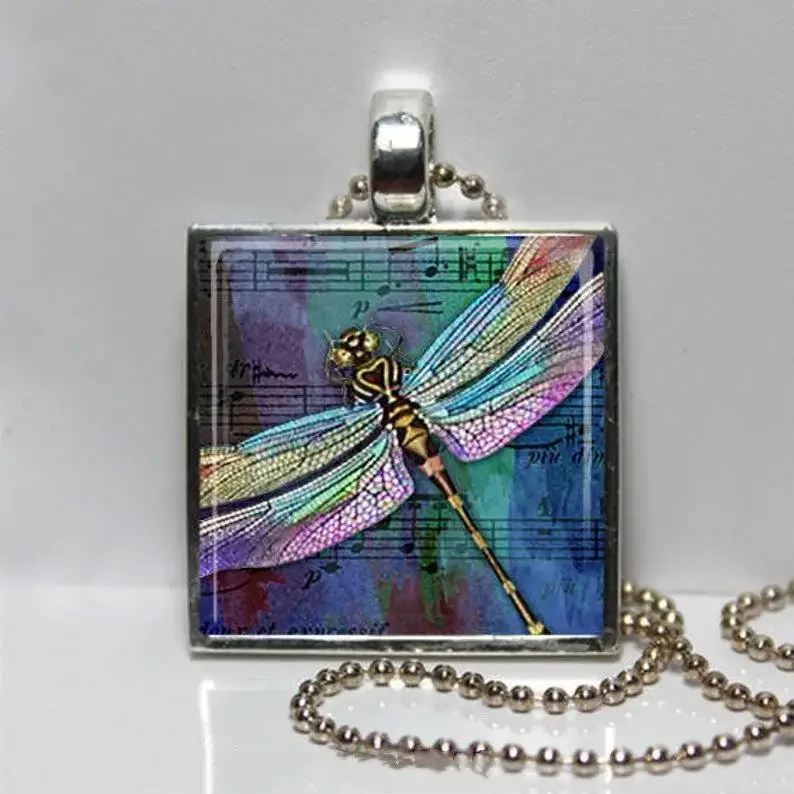 New Fashion Women Mystical Blue Dragonfly Insect Pendant Necklace