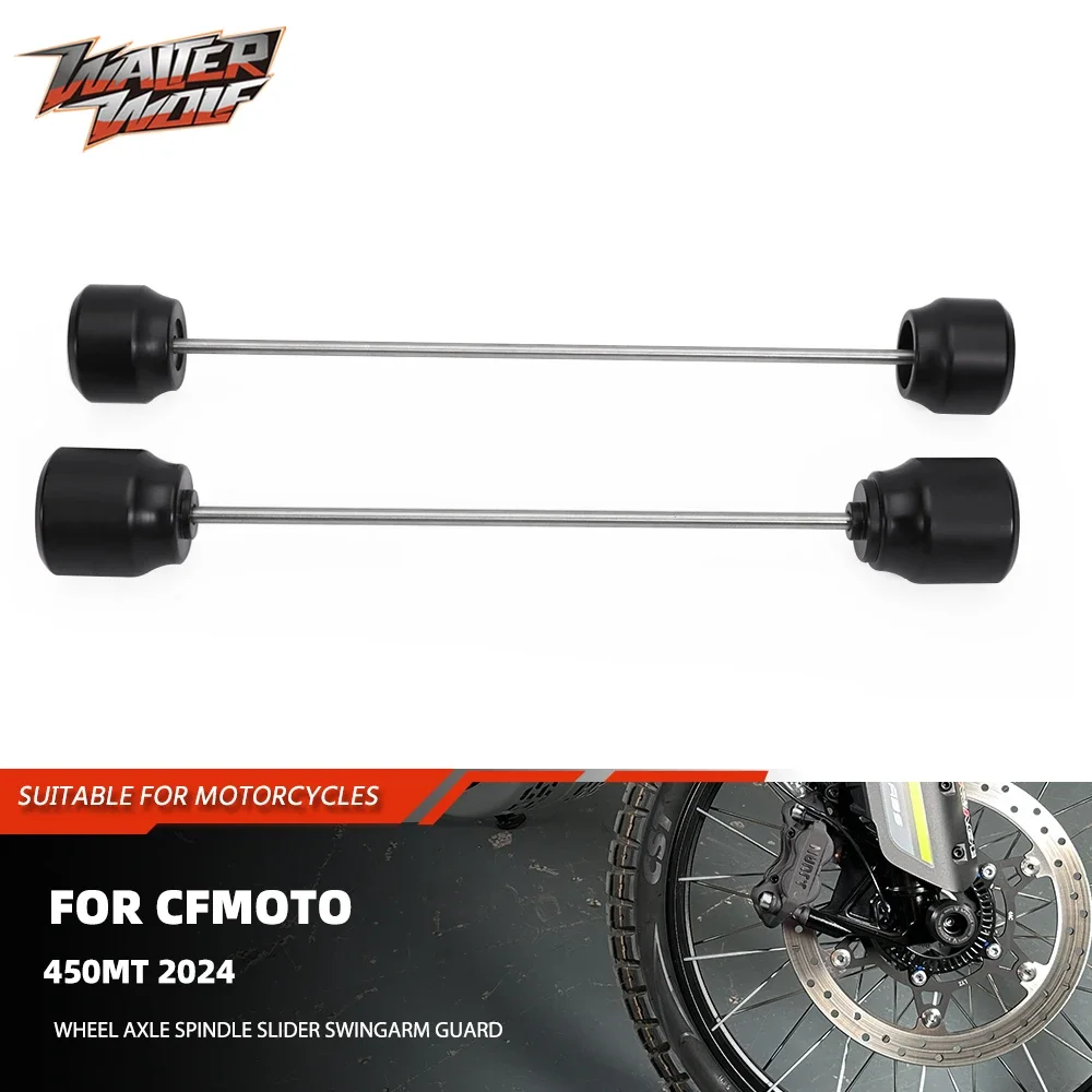 

2024 For CFMOTO 450MT Motorycle Front Rear Wheel Axle Fork Crash Slider Swingarm Spools 450 MT Wheel Hub Protector Spindle Spool