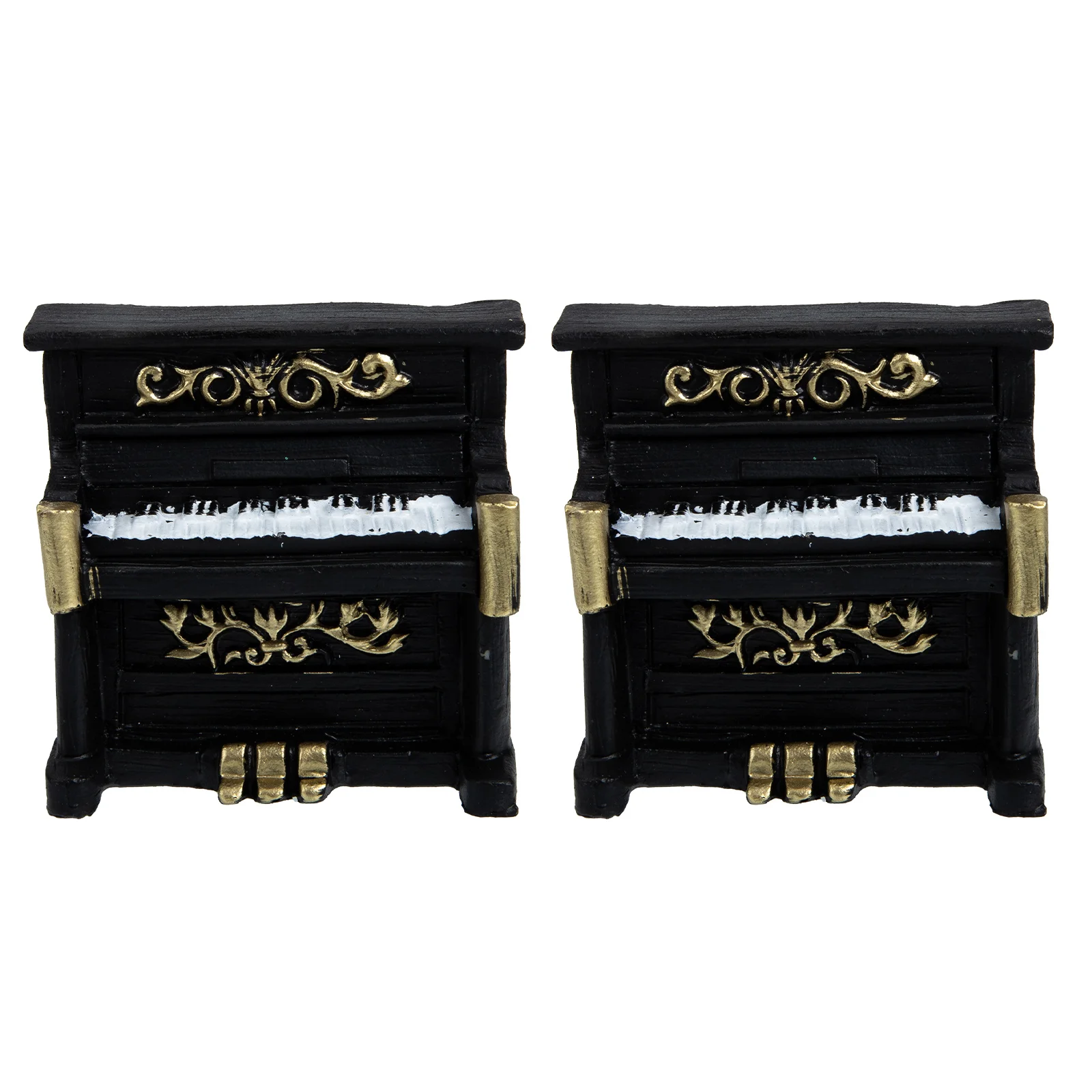 2 Pcs Piano Model Delicate Adornment Domestic Decor Home Resin Desktop and Office Decorative Decorate Instrument Ornament