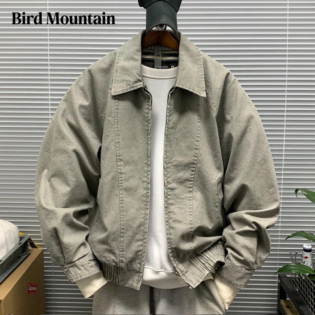 

Mens American Deconstructed Detroit Work Jacket Short Lapel Casual Spring Trendy Fashionable Loose Fit Utility Streetwear