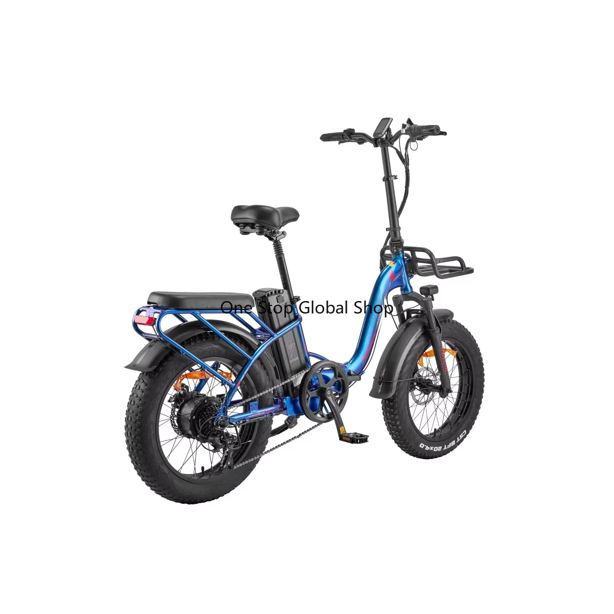 F20 Max Folding Bicycle 7-Speed Aluminum Wheels 50mm Travel Spring Suspension Fork LED Headlight Custom Seat