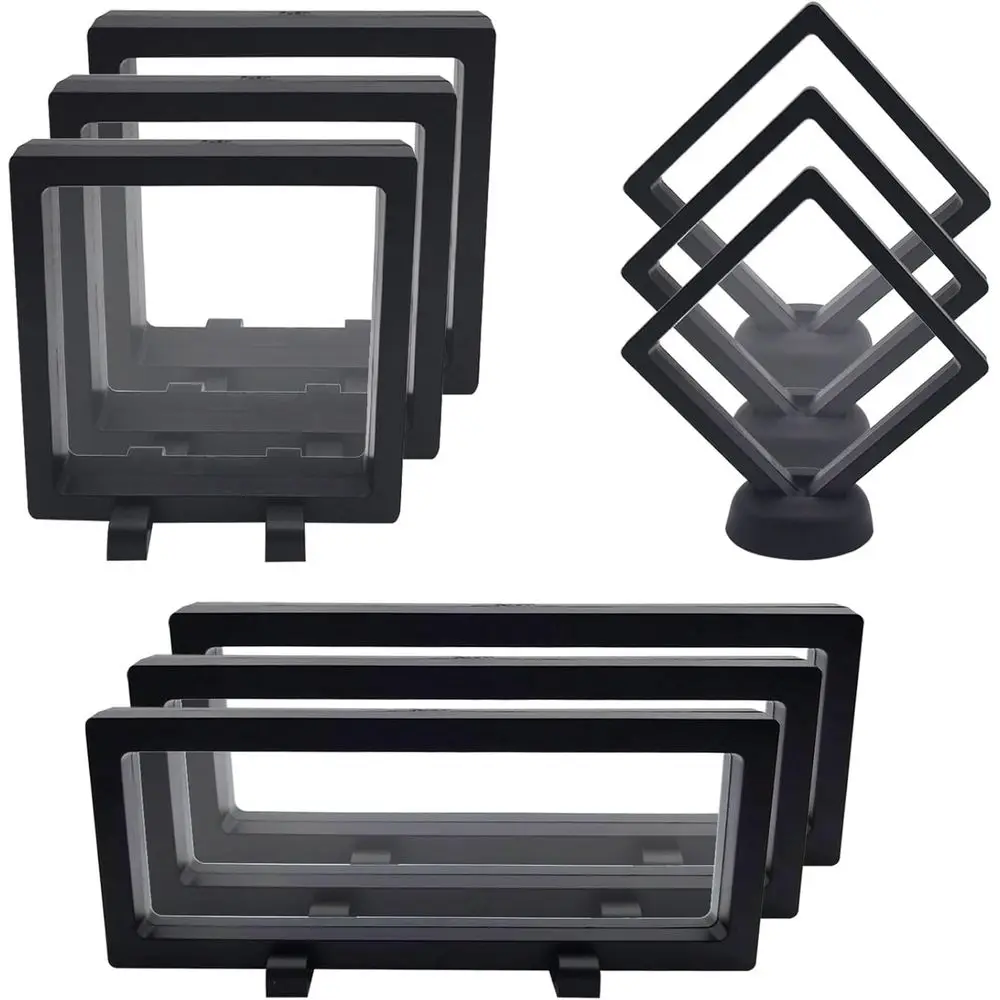 

3D Floating Display Case for Challenge Coins, Medals, and Collectibles - Large Transparent PE Storage Box