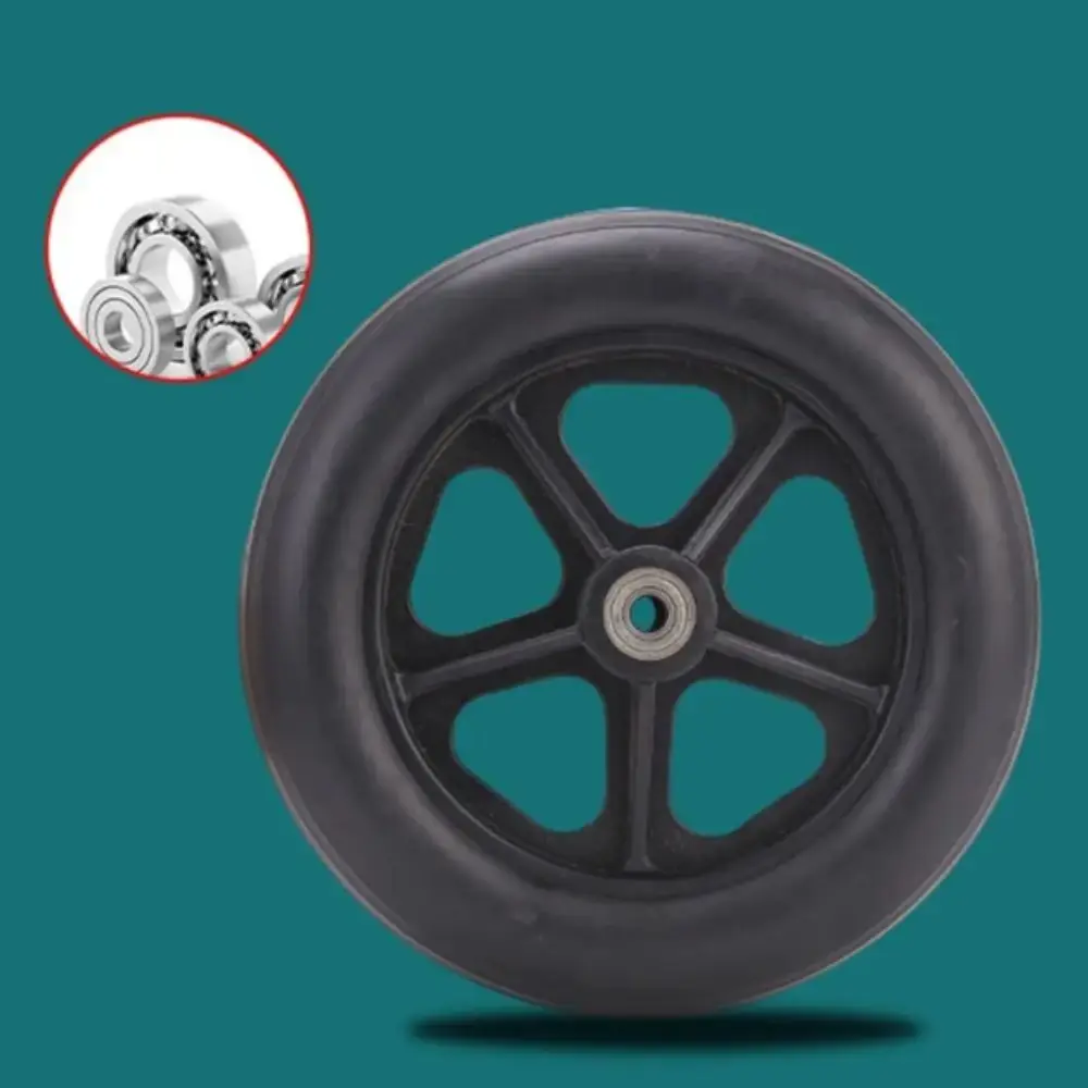 8 Inch Wheels Wheelchair Front Castor Heavy Duty Durable Rubber Replacement Wheels Smooth Flexible Anti Slip
