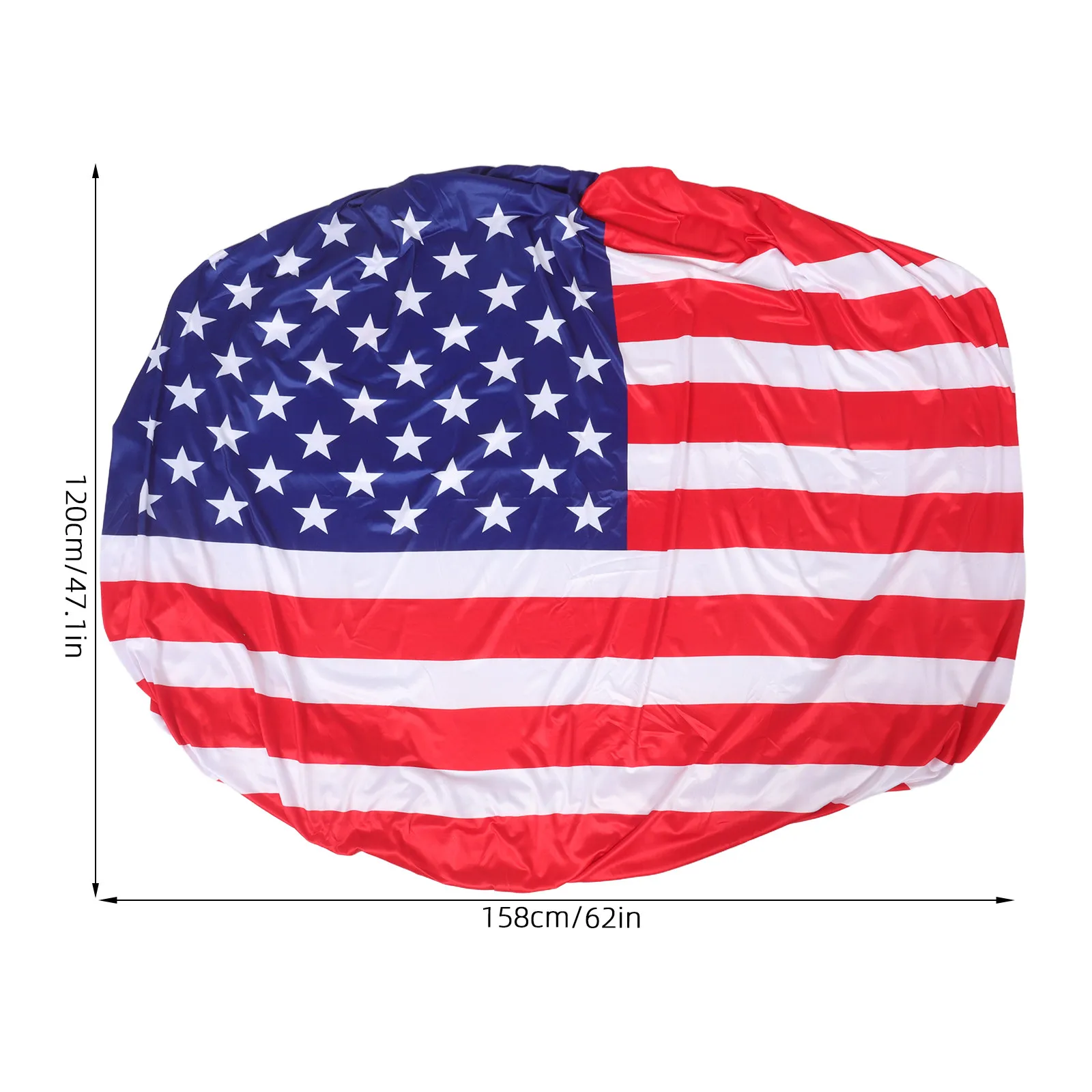Car Hood Cover Usa Flag Polyester Wrap 62.2x47.2 Inch Patriotic Hood Flag for Football Party Decoration 4Th of July Vehicle
