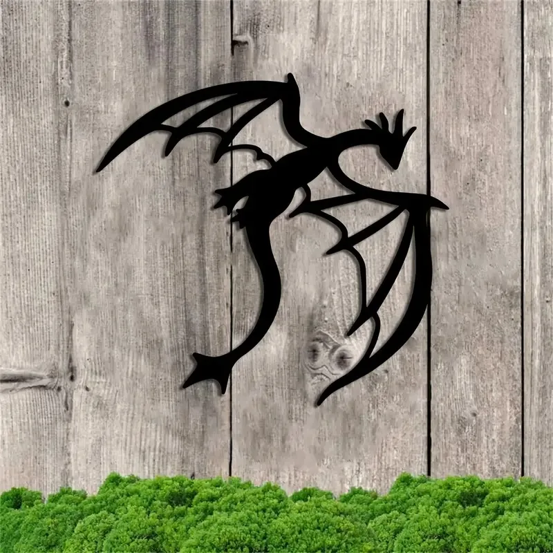 Dragon Metal Wall Art, Gift for Dragon Enthusiasts, Room Decoration, Legendary Cave Fantasy Art, Metal Wall Art for Indoor and Outdoor Home Terrace Balcony Decoration