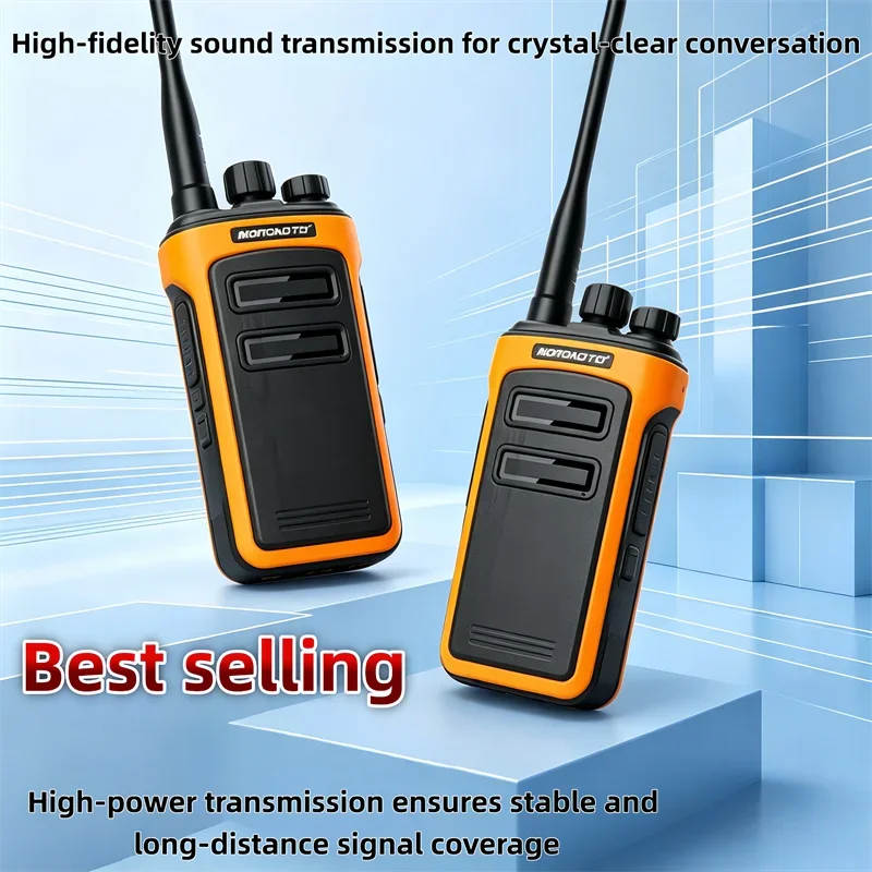 High Power Portable UHF Walkie Talkie 400-470MHz Clear Sound with VOX Function Long Range Outdoor Two-Way Radio Upgrade