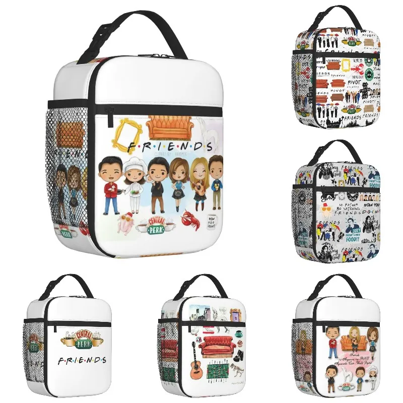 Classic TV Show Friends Lunch Bag Isolado para Camping Travel Cartoon Comic Portable Cooler Thermal Lunch Box Mulheres Kids