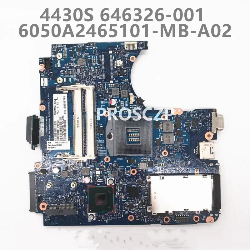 

646326-001 646326-501 646326-601 Mainboard For HP 4430S 4330S Laptop Motherboard 6050A2465101-MB-A02 Hm65 100% Fully Tested Good