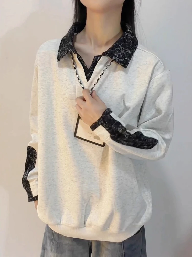 الأمريكية Sle طويلة Sve V-Ne Fce اصطف الرجال تي شيرت الخريف عالية تصميم تحسس اللون Blo الوزن الثقيل زوجين هوديي #1