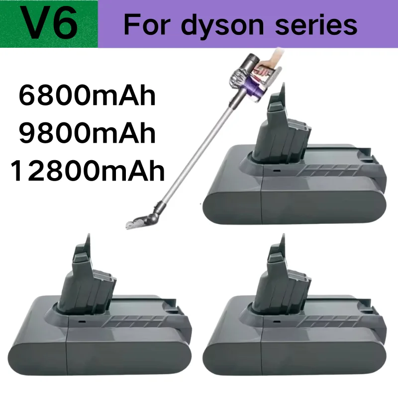 

Para batería Dyson V6, 21.6 V, 6.8-12.8Ah para aspiradora Dyson V6 DC58,DC59,DC62,650,770,880,SV03,SV04,SV05,SV06,SV07,SV09