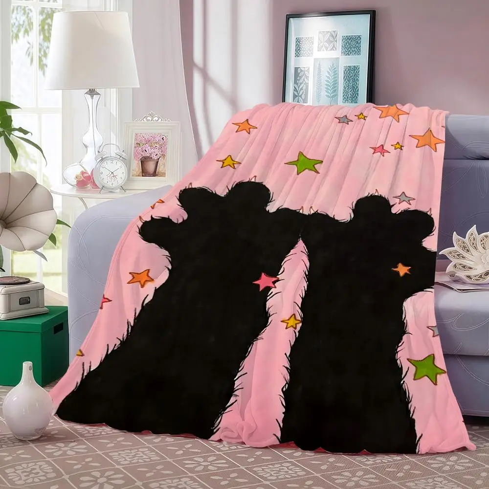 Artistic Cat Sophisticated Throw Thick Flannel Blanket Lightweight Warm Cozy Skin-Friendly Throw for Sofa Bed Office Winter Use
