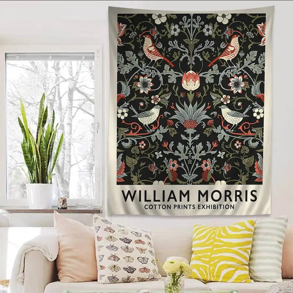 Abstrakte W-William M-Morris Blume Cartoon Tapisserie Wandbehang Dekoration Haushalt Home Decor