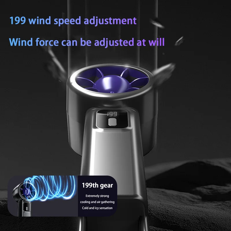 جديد 199 مستوى مروحة الرياح الرقمية Usb مروحة صغيرة أنيقة المحمولة طوي سطح المكتب مروحة تربو مع طاقة الرياح الكبيرة لصيف 2025