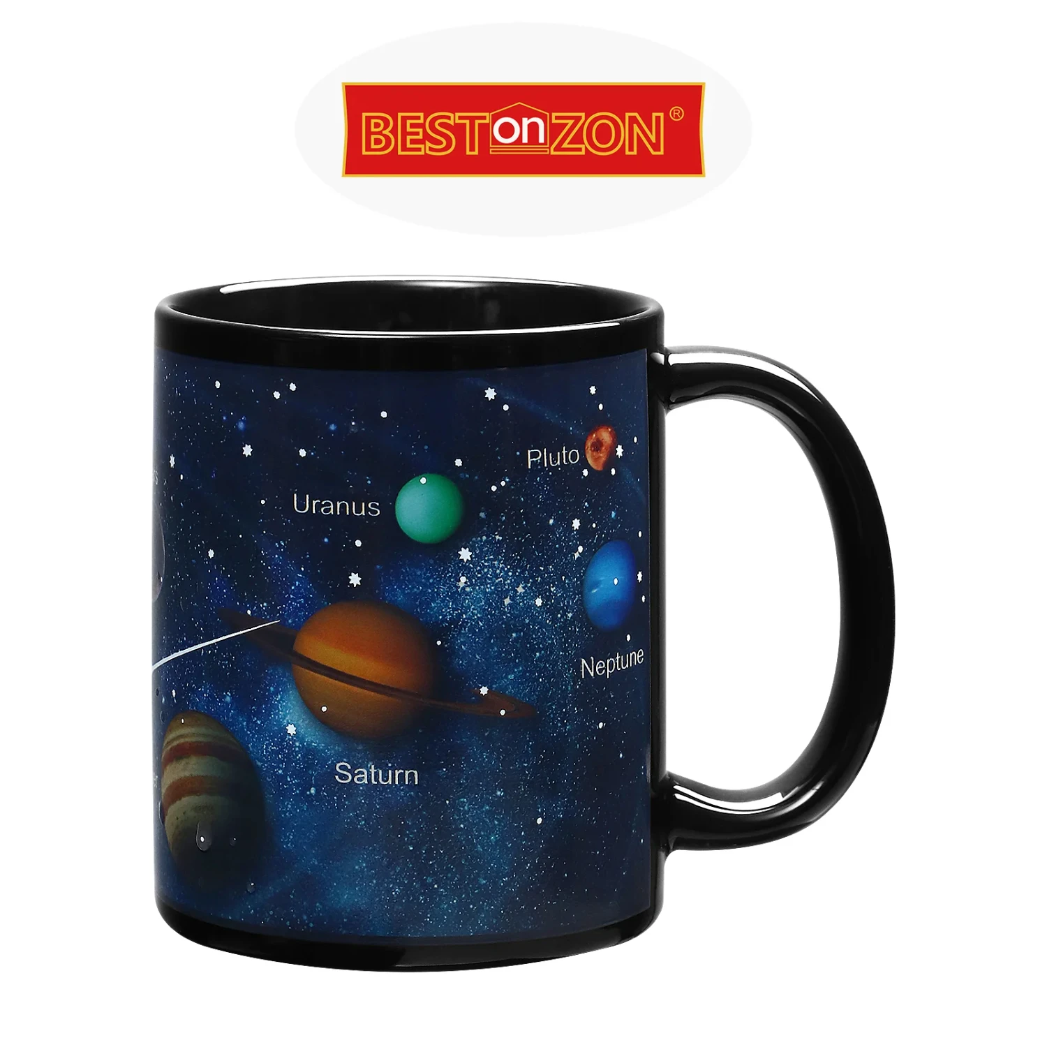 1pc Heat Color Changing Cup Solar System Mug Ceramic Coffee Mug Drinking Cup (330ml)
