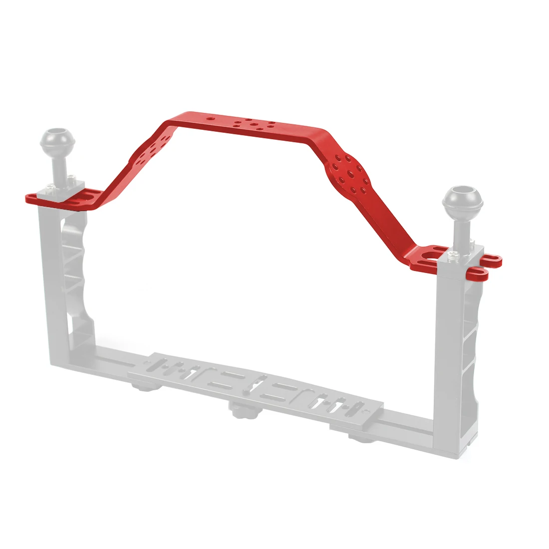 Поднос для камеры для дайвинга, ручка расширения, подъемное крепление, алюминиевый двойной ручной подводный кронштейн для DSLR для Gopro 13 12 Action