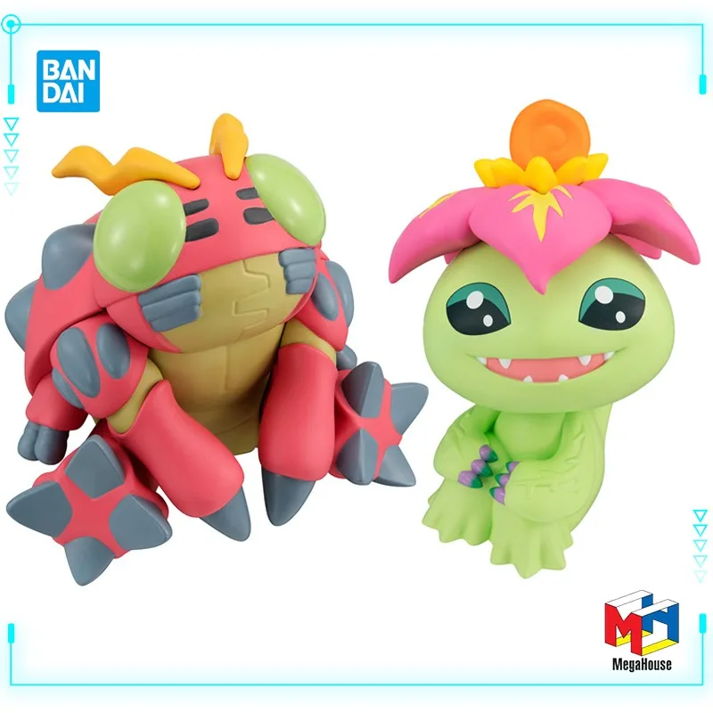

MegaHouse Original Genuine Anime Digimon Adventure Palmon Tentomon Look Up 11cm Kawaii Q Version Collections Model Toy Figures
