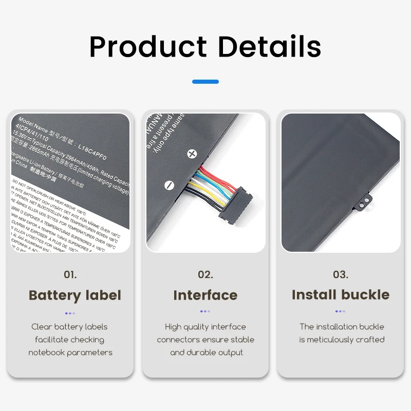 L18C4PF0 Laptop Battery For Lenovo ThinkBook 13S-IML 13S-IWL 14S-IML 14S-IWL 20RR 20RS 20R9 20RM Series