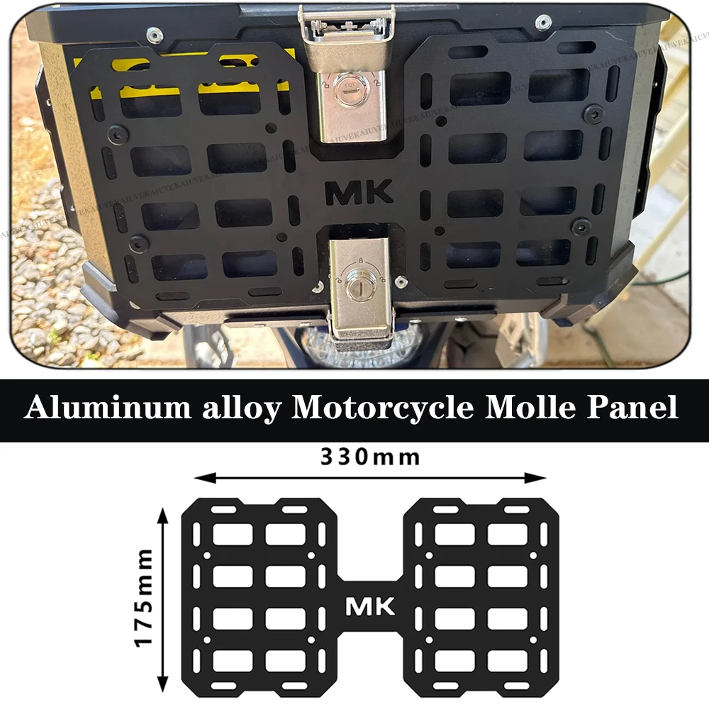 

Motorcycle Top Box aluminum alloy Armor Molle Panel Luggage Case Trunk Tail Box Helmet Box Quick Release Tool Box Modified