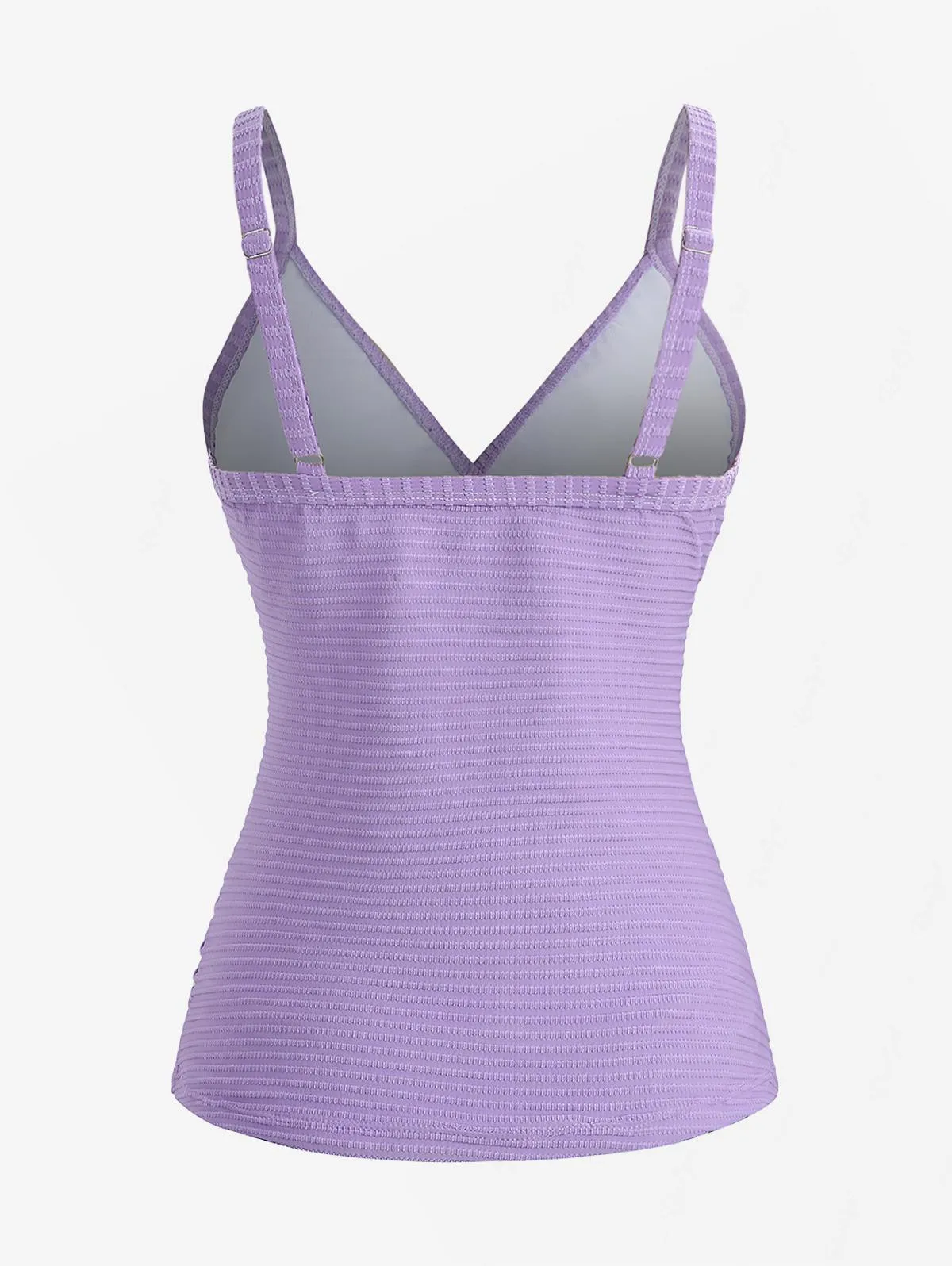 بدلة سباحة نسائية من ROSEGAL مقاس كبير بلوحة متقاطعة مكشكشة ومزخرفة ومطبوعة على شكل جالاكسي أومبير