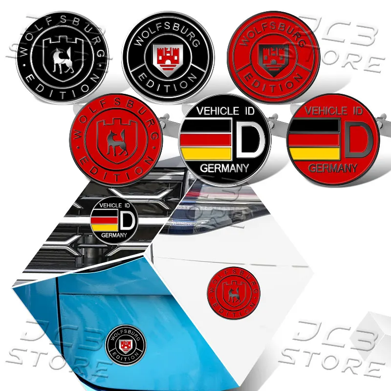 وولفسبورغ طبعة شعار شعار سيارة الجبهة شواء ثلاثية الأبعاد ملصق معدني الجسم الخلفي الجذع شارة لشركة فولكس فاجن جولف MK3 MK4 MK5 باسات جيتا بولو #1