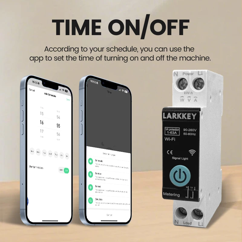 TUYA WIFI 1P 1-63A قطاع دارة ذكي قياس الطاقة عبر الحالي تحت حماية الجهد DIN السكك الحديدية مفتاح ذكي LARKKEY #4