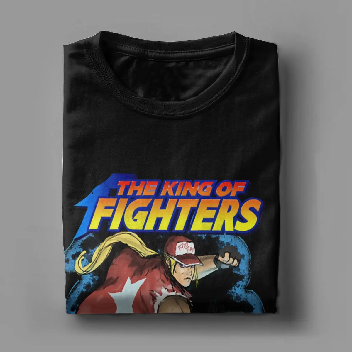 The King Of Fighters Terry Bogard  T-Shirt Men pixel retro game Funny Pure Cotton Tees Crewneck Short Sleeve T Shirt 6XL Clothes