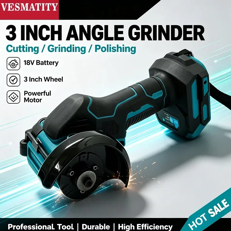 3 Inch Mini Angle Grinder Cordless 3 Inch Electirc CUT OFF Tool Cutting Circular Saw Power Tool For Makita 18V  20V Battery Pin
