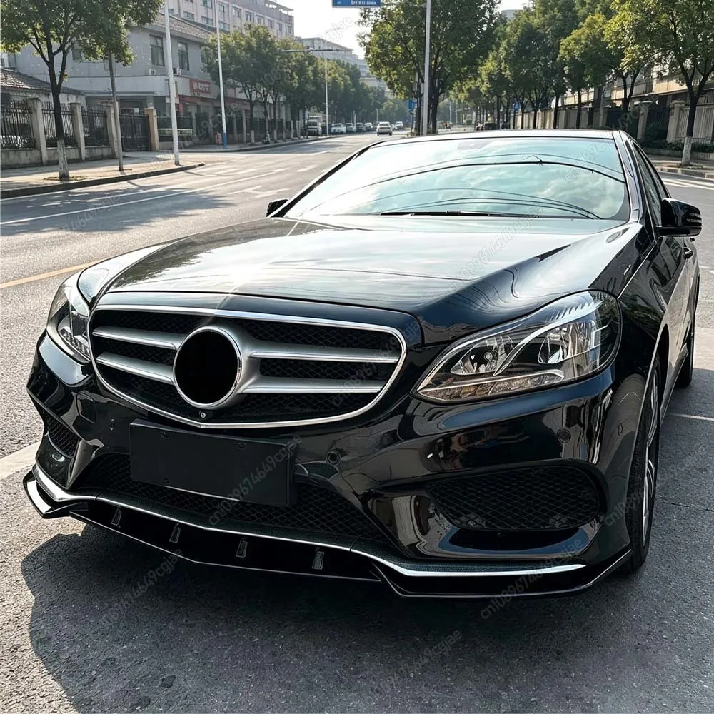 Front Bumper Splitter Lip Spoiler Diffuser Maxton Style For Mercedes W212 E E43 C500 E400 E350 E300 AMG A Line 2013-2015 LCI Kit