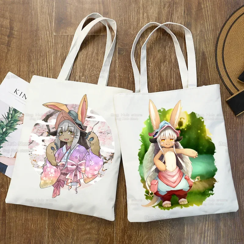 Made In Abyss Japanese Anime Handbags Canvas Riko Reg Tote Bag Shopping Lyza Nanachi Travel Eco borsa a tracolla riutilizzabile