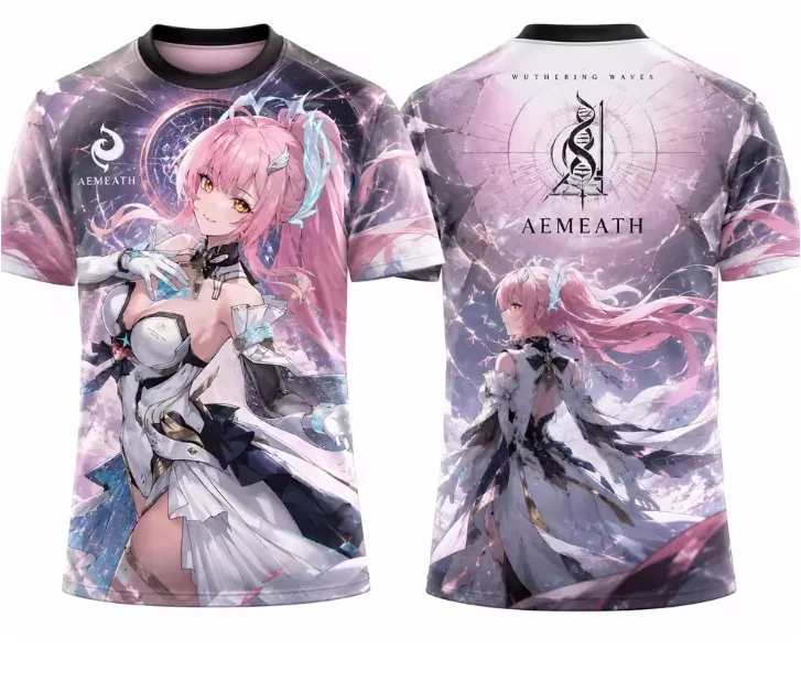 Japanese Anime 3D Print Style TShirt Wuthering Waves Chisa Aemeath Augusta Phrolova Sigrika Casual Men's T-shirt Children's Tee
