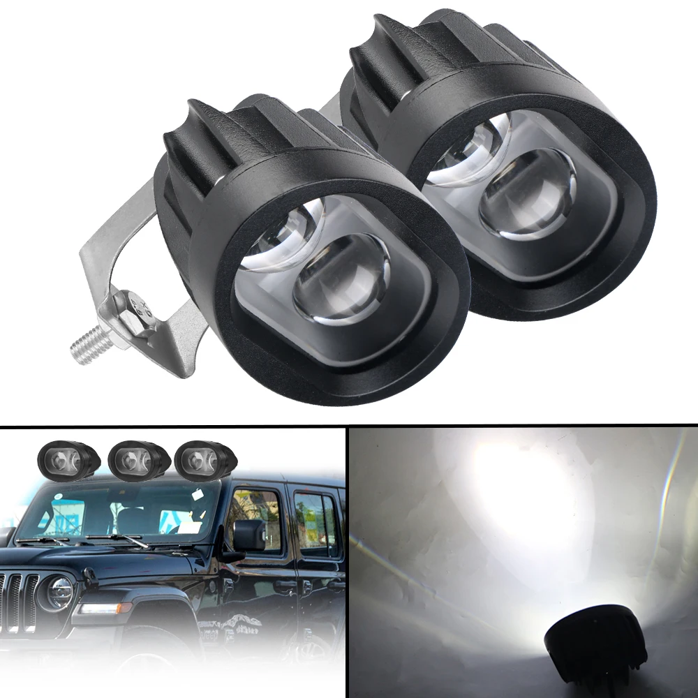 

Car Fog Lamp Universal Spotlight Motorcycle Headlights Lamp 10W 2000Lm For Car Truck Motorbike 4D len LED Work Light