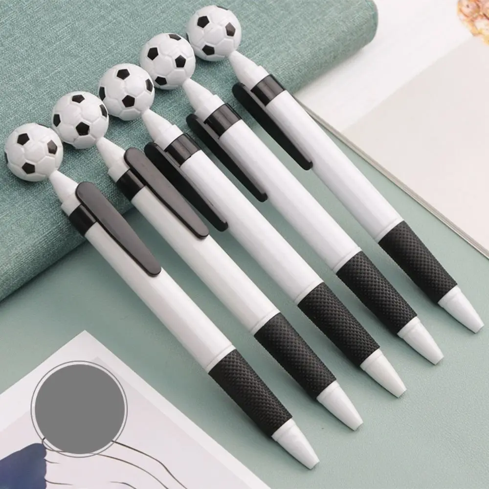 5 Pcs/Bag Wrting Stationery Cute Football Ballpoint Pen Multi-use Soccer Shape Ink Pens Creative Durable Writing Pens Students