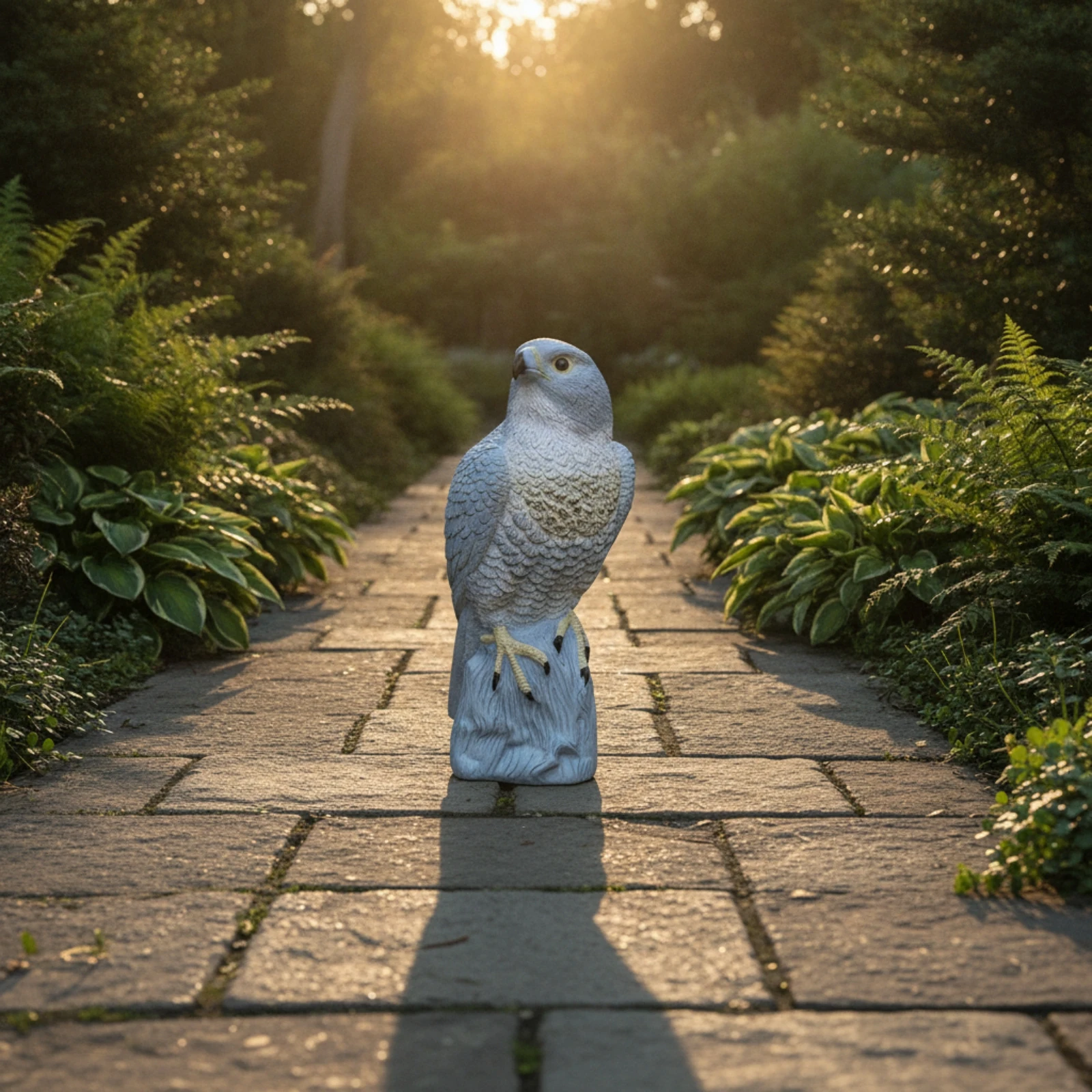 Eagle Figurine with Stump Base Perched Eagle Statue with Tree Stump Decor Sturdy Simulated for Gardeners, Garden, Yard